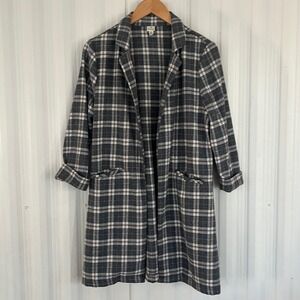 I JOAH Plaid WOOL Blend Coat/Blazer with Pockets Womens M